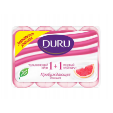 DURU 1+1 крем-мыло туалетное 4*90г Увлажняющий крем и розовый грейпфрут